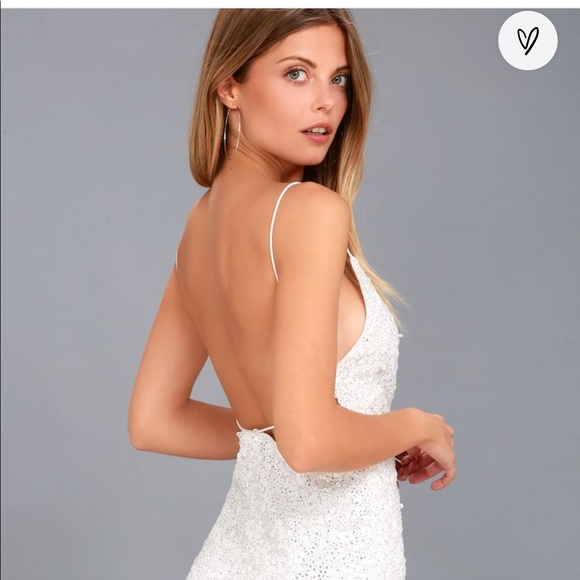 Lulus White Backless Sequin Mini Dress - Picture 4 of 9